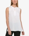 DKNY TIE-FRONT KEYHOLE TOP