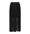 MAJE Pleated Lace Midi Skirt