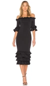 Donna Mizani Pishi Midi Dress In Black