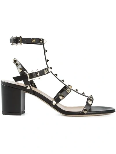Valentino Garavani Rockstud Strap Detail Sandals In Black