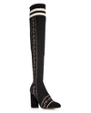 TABITHA SIMMONS WOMEN'S EMBROIDERED KNIT OVER-THE-KNEE BOOTS,IRINA