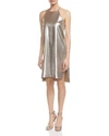 HALSTON HERITAGE METALLIC JERSEY SLIP DRESS,MTT052217