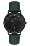 TED BAKER DAVID LEATHER STRAP WATCH, 40MM,TE15193003