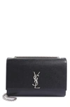 Saint Laurent Large Kate Textured Leather Crossbody Bag In Noir