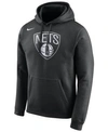 NIKE MEN'S BROOKLYN NETS LOGO CLUB HOODIE