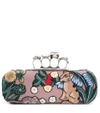 ALEXANDER MCQUEEN Embroidered leather knuckle clutch