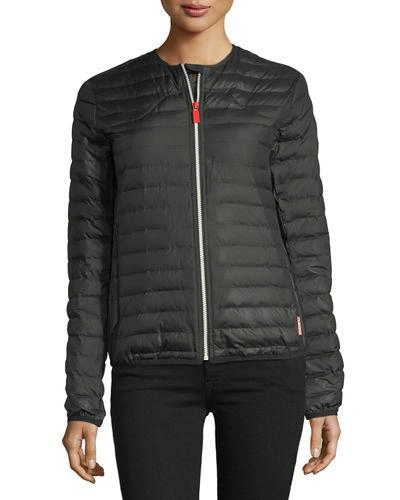 Hunter Quilted Puffer Zip-front Thermolite Jacket In Black