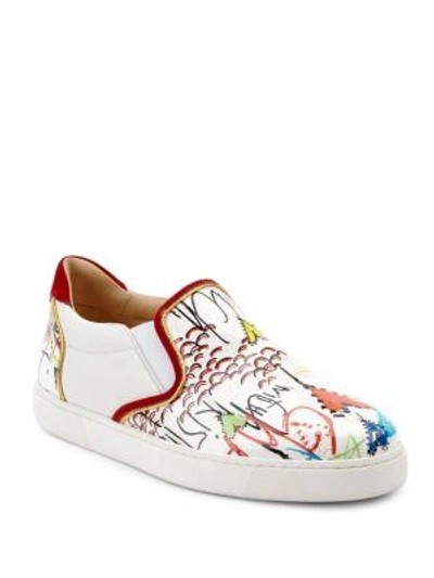 Christian Louboutin Masteralta Patent Leather Skate Trainers In White
