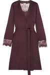 HANRO ESTELLE LACE-PANELED MODAL AND SILK-BLEND JERSEY ROBE