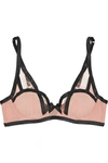 AGENT PROVOCATEUR JOAN TULLE-TRIMMED MICROFIBER UNDERWIRED BRA