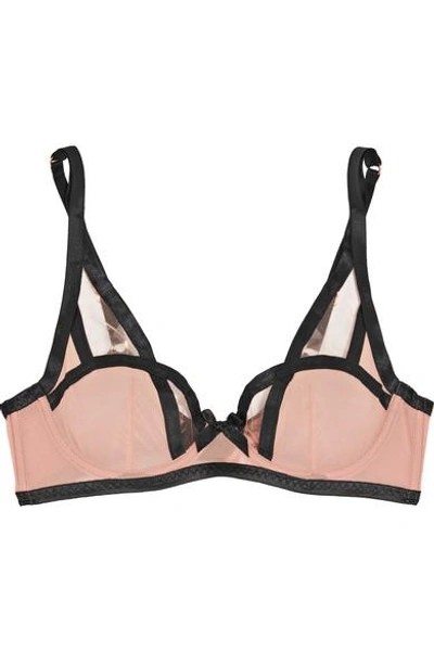Agent Provocateur Joan Tulle-trimmed Microfiber Underwired Bra