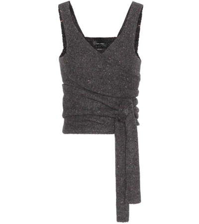 Isabel Marant Ebony羊驼毛混纺上衣 In Grey