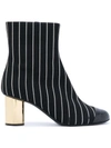 MARCO DE VINCENZO striped ankle boots,MXV0834SNF0Y6812421743