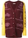 MIU MIU PATTERNED SLEEVES CHUNKY CARDIGAN,MMC0641PFT12192669