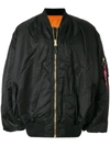 Alpha Industries Ruched Bomber Jacket In Black