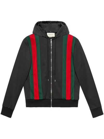 Gucci Web Stripes Jersey Bomber Track Jacket In Green