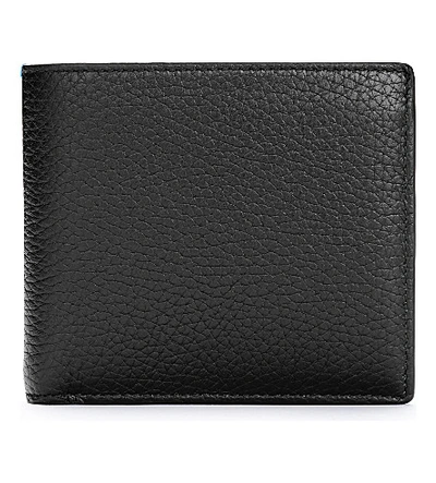 Smythson Burlington Leather Card And Coin Wallet In Black