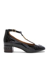 CHLOÉ CHLOE PATENT LEATHER PERRY PUMPS IN BROWN,C17W50580