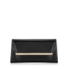 JIMMY CHOO MARGOT Black Patent and Suede Clutch Bag