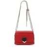 JIMMY CHOO LOCKETT PETITE Red Spazzolato Leather Shoulder Bag,LOCKETTPETITESBK S