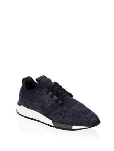 New Balance Men's 247 Suede Casual Sneakers From Finish Line In Navy/white