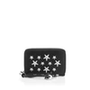 JIMMY CHOO NELLIE Black Leather Coin Purse with Stars,NELLIECST