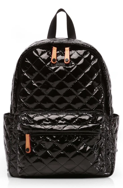 Mz Wallace Small Metro Backpack In Black Lacquer