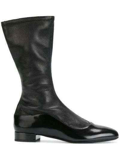 Giorgio Armani Side Zip Boots In Black