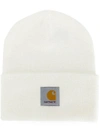 Carhartt Logo Patch Beanie In White