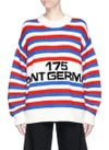 SONIA RYKIEL '175 Saint Germain' slogan intarsia stripe oversized sweater