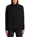 Allsaints Ridley Funnel Neck Wool & Cashmere Sweater In Cinder Black Marl