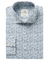 BEN SHERMAN MEN'S SLIM-FIT BLUE & GREEN FLORAL PRINT DRESS SHIRT