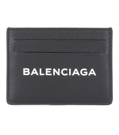 Balenciaga Logo Printed Cardholder In 1000 Black