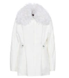 MONCLER FUR-TRIMMED WOOL AND SILK JACKET,P00284348