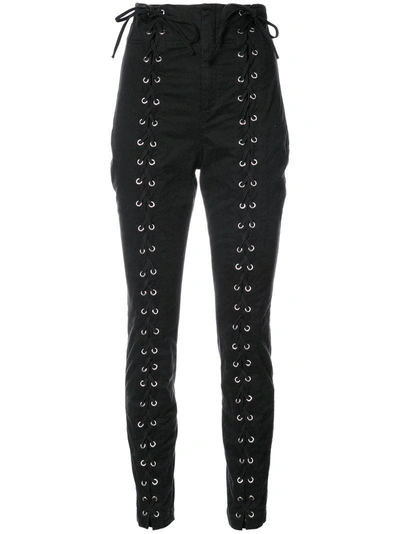 A.l.c Kingsley Lace Front Pants In Black