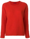 THE GIGI THE GIGI BRUSHED CREW NECK JUMPER - RED,CLARAGD81712441021