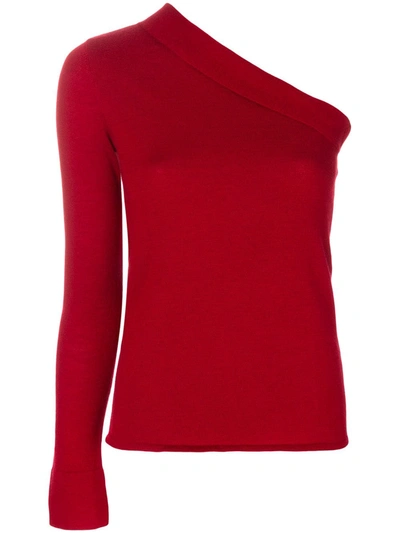 Cashmere In Love Cashmere Asymmetric Top In Red