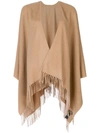Rag & Bone Fringe-trim Cashmere Poncho In Brown