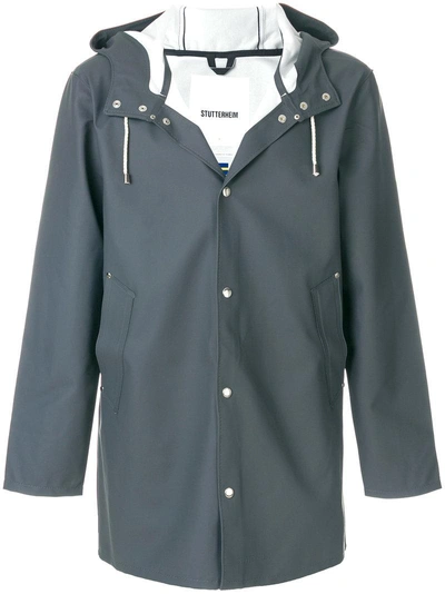 Stutterheim Stockholm Rain Coat In  Charcoal