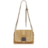 Jimmy Choo Lockett Petite Hazel Suede Shoulder Bag With Punk Studs In Hazel