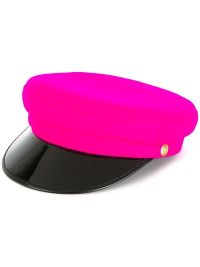 Manokhi Vinyl Visor Officer's Cap In Pink