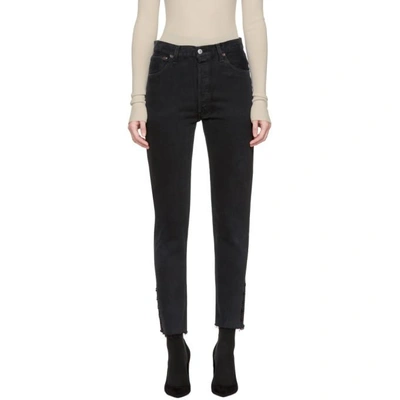 Olivier Theyskens Black Re/done Levis Edition Tenim High-rise Ankle Crop Jeans In Black