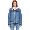 Levi's Blue Ex-boyfriend Sherpa Trucker Denim Jacket In Rough And Tumbe