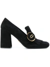 PRADA fringed block heeled loafers,1D723H008F8512424239