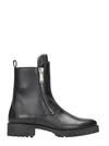 Dsquared2 Zip Up Black Leather Ankle Boots In Black