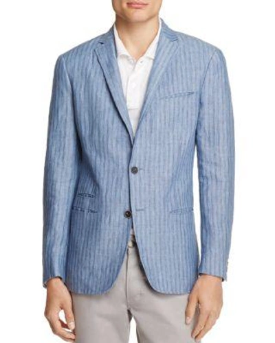 John Varvatos Thompson Striped Two-button Soft Jacket, Medium Blue In Water Blue