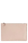 MACKAGE WHIPSTITCH LEATHER ZIP POUCH - PINK,PORT