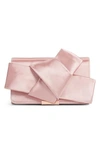 TED BAKER FEFEE SATIN KNOTTED BOW CLUTCH - PINK,XA7W-XBY5-FEFEE