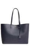 SAINT LAURENT 'SHOPPING' LEATHER TOTE - BLUE,394195CSV0J