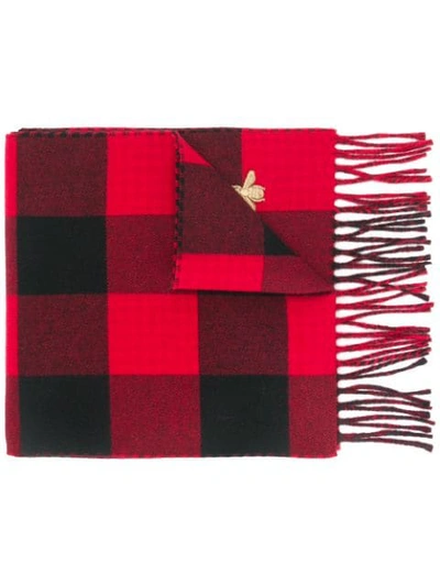 Gucci Checked Scarf In Red